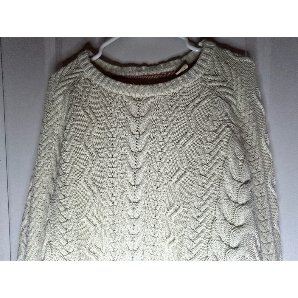 Vintage Beige Off White Cable Knitted‎ Holiday Sweater Sz Womens XL No Flaws